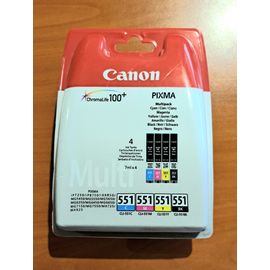 CANON multipack 4 X cartouches encre PIXMA 551 cyan - 551 magenta - 551 jaune - 551 noir - chromalife
