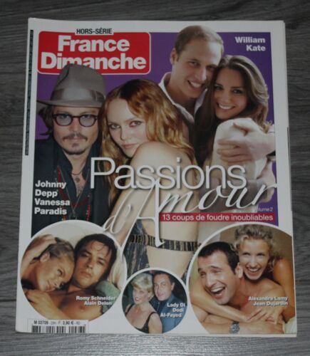 Lady Diana Di 7p/ Alain Delon & Romy Schneider 6p/ Vanessa Paradis & Johnny Depp 6p/ Emmanuelle Beart & Daniel Auteuil 4p/ Veronique Sanson 6p/ Liz Taylor & Richard Burton 6p/ Annie Girardot 4p/