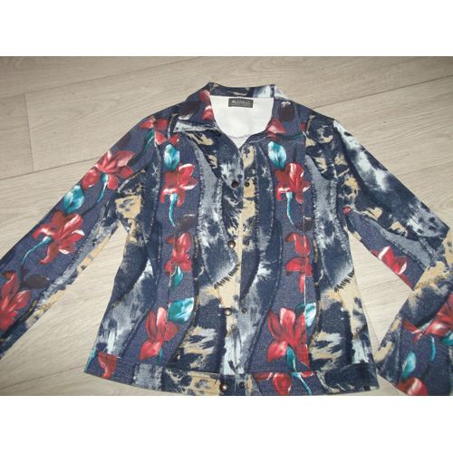 Veste Multiples Createur Façon Jean Et Multicolore Taille M Tbe
