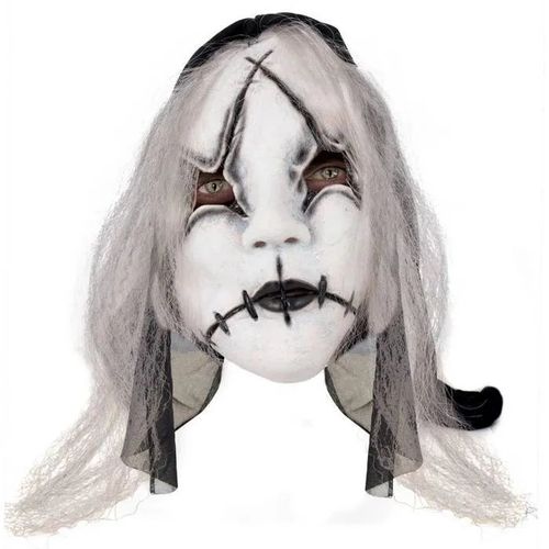 Masque Poupée D'horreur Maléfique Adulte - Ptit Clown - Ref/19473 - Halloween - Noir Et Blanc