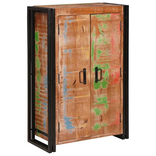 Vidaxl Highboard Avec Portes Marron Bois Recyclé Massif Et Métal
