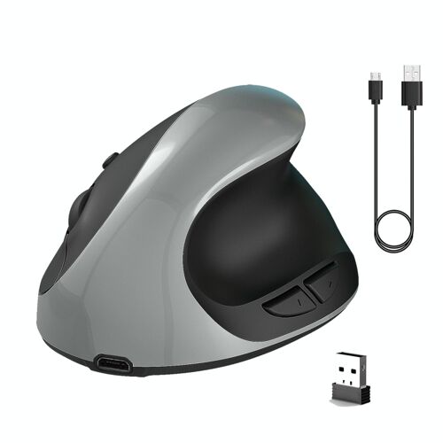 Souris Ergonomique Sans Fil Rechargeable Pour Gaming Avec Précision Laser Gris YONIS
