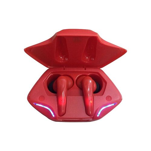 Ecouteurs Bluetooth 5.0 Gaming Stéréo LED Basse Latence Blanc 10m Autonomie 3h Rouge YONIS