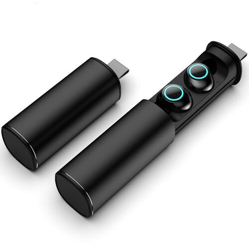 Ecouteurs Bluetooth Sans Fil Rouge Avec Indicateur De Charge LED Stereo Noir YONIS