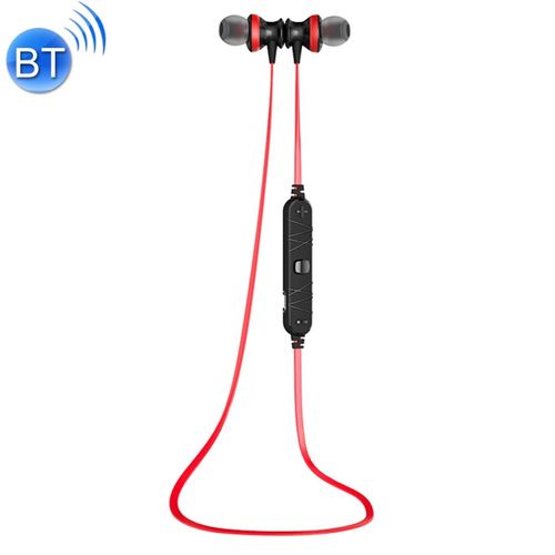 Ecouteurs Bluetooth Sport Sans Fil Magnétiques Avec Basse Puissante Et Micro Rouge YONIS