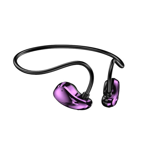 Casque Sport Bluetooth Sans Fil Conduction Ouverte Son HIFI Micro Intégré Purple YONIS
