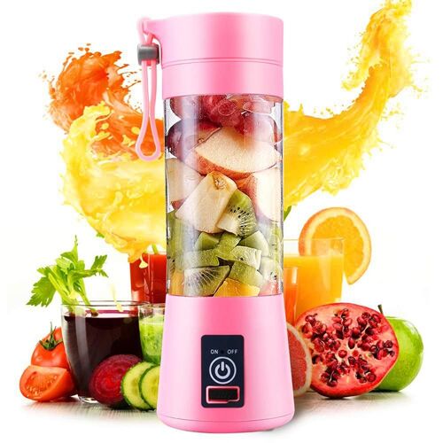 Petit Mixeur Jus de fruit Blender Smoothie Milkshake Portable 380ml USB Rose YONIS