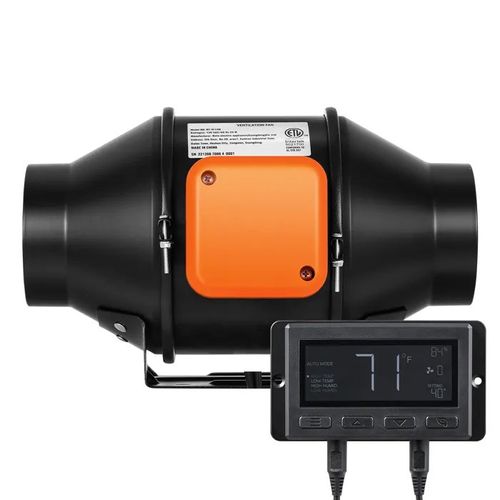 Ventilateur de Conduit en Ligne-Duoku- 4 Pouces 205 CFM- avec Contrôleur D'humidité de la Température- à Moteur EC Silencieux