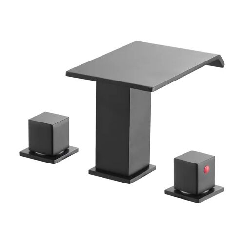 Mitigeur de Baignoire - DUOKU - Romain - Acier Inoxydable - 3 Trous - Noir Mat