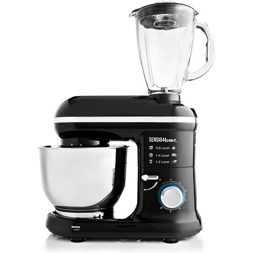 Robot Culinaire 2 en 1 Sensio Home Mixeur et Batteur Sur Socle 1300 W Bol 4,5 L Blender Verre 1,5 L 6 Vitesses