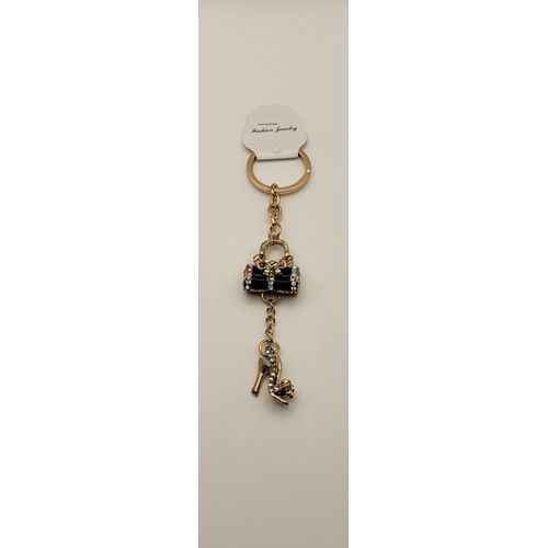 Porte-Cles Motif Sac A Main Talon Escarpins Strass