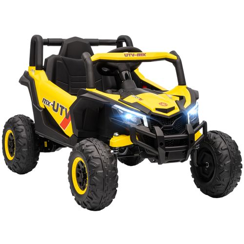 Buggy Électrique Enfant Utv 12v 7km/H Max. Télécommande Port Usb Nombreux Effets Jaune Noir
