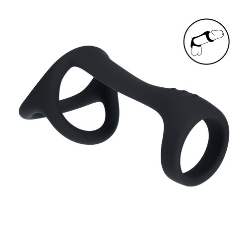 Cockring Tri O Shaft Silicone Noir - Levelz - Noir