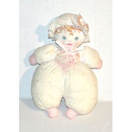 doudou poupee chiffon mundia crême cygne rose christine et cecile 22 cm
