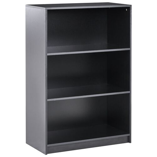 Bibliothèque 3 étagères ZEHNA 117 cm Noir