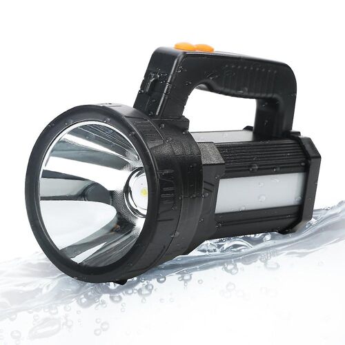 Lampe de poche LED ultra puissante, 9 600 mAH / 11 000 lumens / IPX4 étanche, lampe de poche LED rechargeable pour randonnée et camping - Ceinture et chargeur inclus [