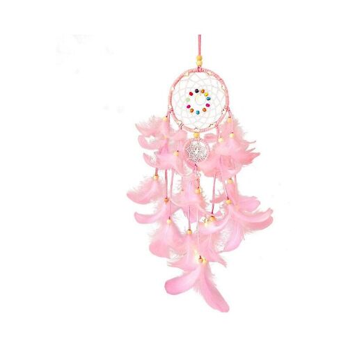 Attrape-rêves en plumes, fait à la main, lumineux, décoration rétro romantique pour maison, chambre, mur, voiture, anniversaire