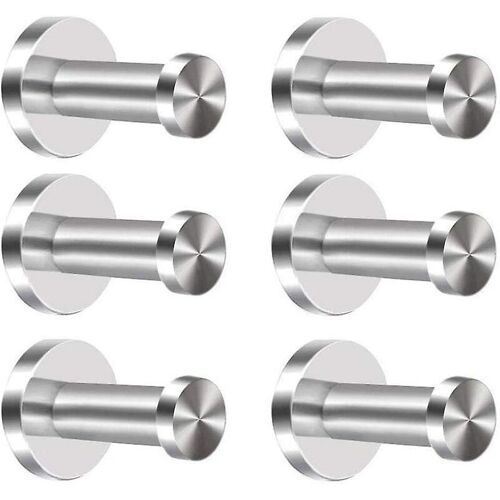 Lot de 6 crochets muraux en acier inoxydable pour porte-manteaux, peignoirs, serviettes, salle de bain, chambre à coucher, cuisine