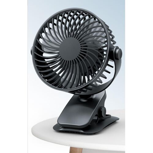 Mini ventilateur de bureau portable, USB 3 vitesses, rotation à 360°, pour bureau, salle de sport, 190 x 150 mm, noir