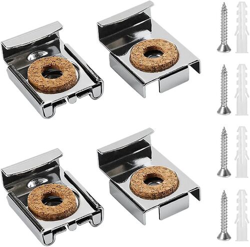 Lot de 4 fixations pour miroir, supports muraux pour miroir, cadres de miroir avec goujons et vis pour fixation de miroir, supports pouvant supporter