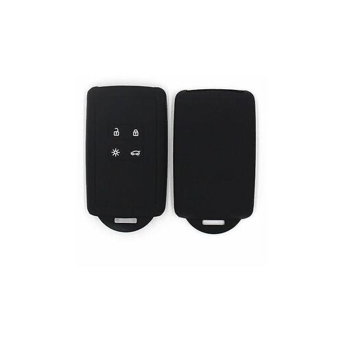 Accessoire pour clé de voiture compatible avec Renault Smart Key, étui en silicone souple à 4 boutons avec tête de télécommande noire