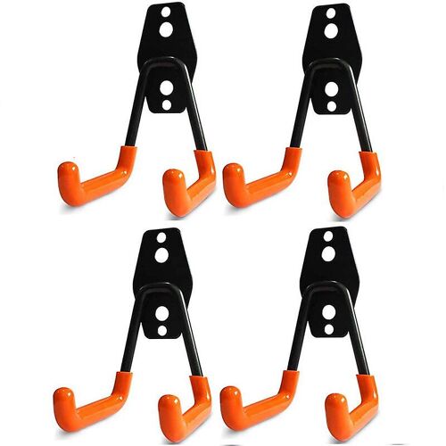 Crochets De Garage, Crochets De Rangement De Garage, Crochets De Suspension, Crochet Mural En Acier Avec Revêtement Antidérapant, Support Robuste, Pour Suspendre Des Échelles, Des Vélos, Des Outils De Jardin Gro