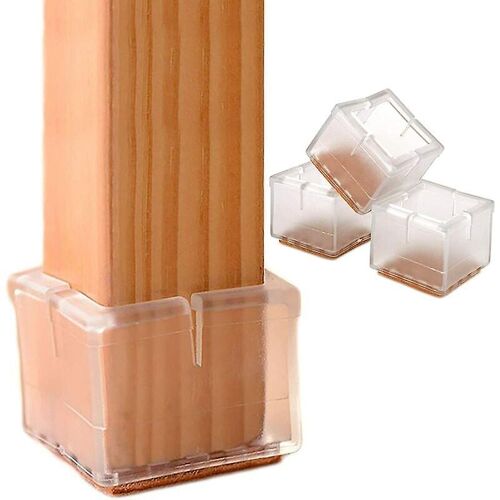 Lot de 24 patins de protection pour pieds de chaise avec patins en feutre, embouts carrés