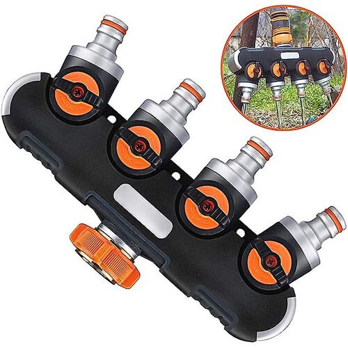 Distributeur d'arrosage 4 voies, connecteur de tuyau utilitaire extérieur 4 voies pour jardin et maison