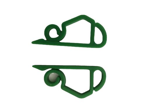 Lot de 100 pinces lumineuses de Noël pour extérieur ¿ Crochets de gouttière en plastique vert résistant aux intempéries pour guirlandes lumineuses de Noël 5 cm x 2,5 cm