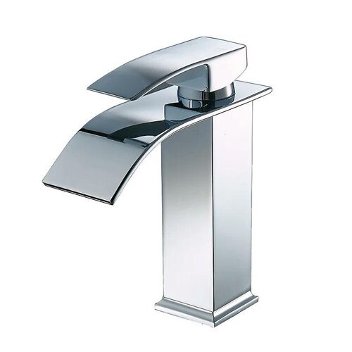 Robinet de salle de bain et de cuisine moderne, effet cascade, robinet de lavabo au design élégant, mitigeur en cuivre, eau chaude et froide disponibles