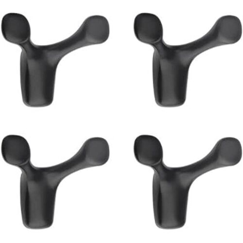 Lot de 4 crochets muraux en corne de vache pour vêtements, pour salle de bain, chambre à coucher, salon, accessoires pour la maison, noir