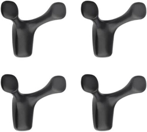 Lot de 4 crochets muraux en corne de vache pour vêtements, pour salle de bain, chambre à coucher, salon, accessoires pour la maison, noir