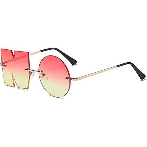 Lunettes de soleil irrégulières avec dégradé amusant UV400 HD sans monture, style rétro disco, pour hommes et femmes