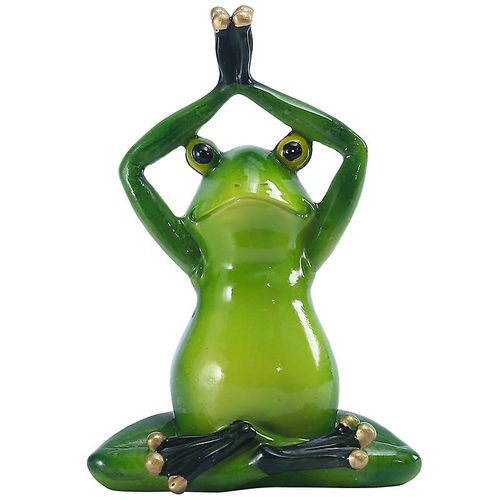 Statue de grenouille en résine, 1 pièce, figurine de grenouille, statue de yoga de grenouille, décoration extérieure et intérieure (14 cm)