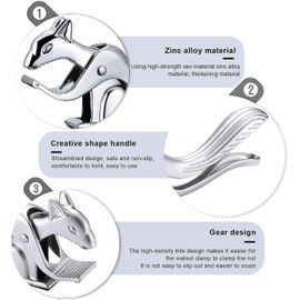 Casse-Noix En Zinc Moulé Sous Pression, Ouverture Facile, Levier, Métal, Argent, Pour Noix, Crustacés, Fruits De Mer, Pattes De Crabe