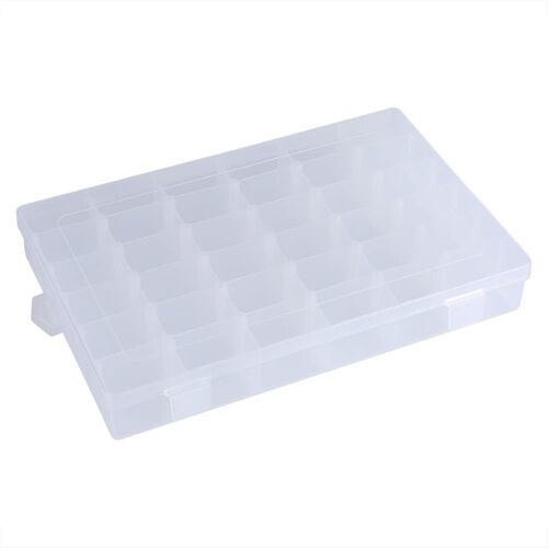 Boîte de rangement en plastique transparent avec 36 compartiments amovibles et réglables pour bijoux, outils, petits articles de pêche, artisanat et accessoires