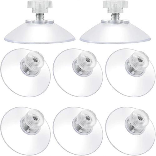 Ventouses Ø 40 mm, 8 pièces, filetage M5, en acier inoxydable, avec écrou moleté transparent, pour vitre de voiture, porte-brosse à dents, étagère de douche