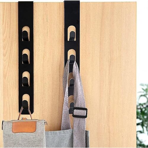 Porte-manteau de porte 2 pièces, crochet de porte suspendu 4 crochets, porte-manteau de porte sans perçage, crochet de porte pour ranger vestes, peignoirs, sacs à main et autres