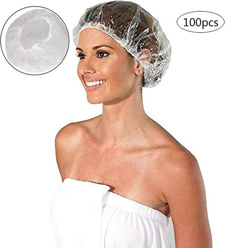 Lot De 100 Bonnets De Douche Jetables En Plastique 