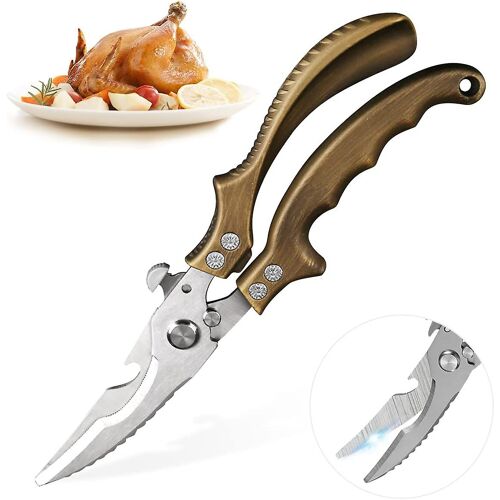 Ciseaux De Cuisine Multifonctions, Ciseaux À Volaille En Acier Inoxydable, Ciseaux À Volaille Professionnels En Acier Inoxydable Tranchants, Ciseaux De Cuisine Pour Poulet, Viande
