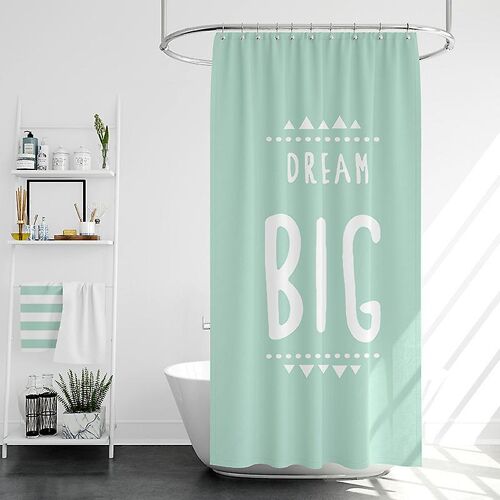 Rideau de douche Dream Big - imperméable, polyéthylène, 180 x 200 cm, vert menthe