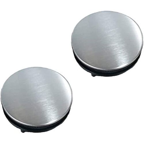 Lot de 2 cache-trous pour robinet d'évier de cuisine, en acier inoxydable brossé, pour bouchon d'évier de 0,98 à 1,18 pouce de diamètre