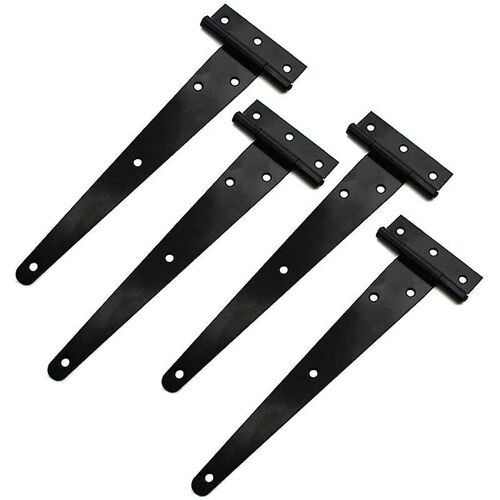 Charnière noire 4 pièces Charnières de porte Charnières de porte Charnières en T noires Charnière triangulaire Charnière en métal Charnières pour portails extérieurs et portes de grange