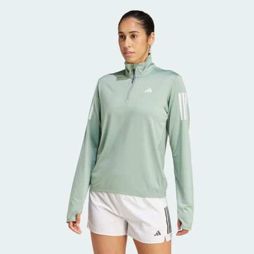 Veste Demi-Zip Own The Run Adidas - Silver Green - Xs