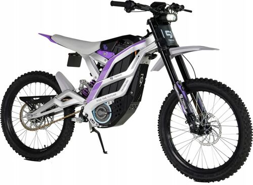 Vélo Électrique 79bike Falcon Pro Moto , Puissance De 10000w, Vitesse Maximale De 85 Km/H, Batterie 72v 35ah, Suspension Intégrale, Compatible Carte Nfc, Autonomie De 120 Km – Argent-Violet