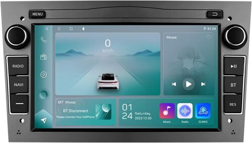 Ossuret Autoradio Carplay Avec Écran Tactile 7 Pouces Pour Vauxhall Corsa Meriva Tigra Twintop Vectra Combo Astra Vivaro Signum Zafra, 2+32gb Android 13 Navigation Gps Support Dsp Bluetooth Swc (Gris)