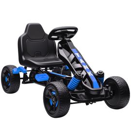 Kart À Pédales Enfant - Go Kart - Carter Chaine Fermé - Marche Av Ar - Métal Plastique Noir Bleu