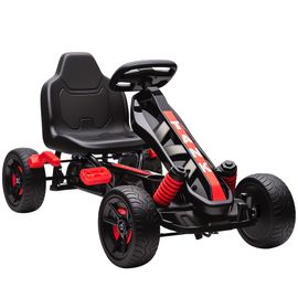Kart À Pédales Enfant - Go Kart - Carter Chaine Fermé - Marche Av Ar - Métal Plastique Noir Rouge
