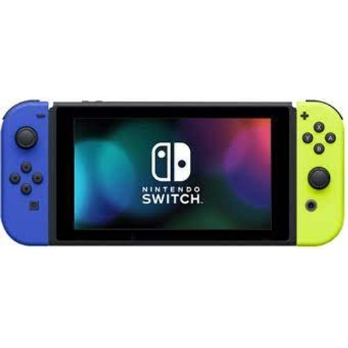 Nintendo switch avec manettes jaune et bleu