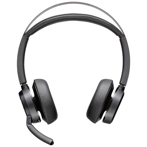 HP Poly Voyager Focus 2 - Micro-casque - sur-oreille - Bluetooth - sans fil, filaire - Suppresseur de bruit actif - USB-A via adaptateur Bluetooth - noir - Certifié pour Microsoft Teams